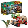 LEGO 76958 Jurassic Park Hinterhalt des Dilophosaurus, Dinosaurier Spielzeug Set mit Figur und Jeep für Kinder ab 6 Jahren