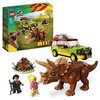 LEGO 76959 Jurassic Park Triceratops-Forschung, Dinosaurier Spielzeug mit Figur und Auto zum Sammeln zum 30. Jubiläum