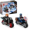 LEGO 76260 Marvel Motociclette di Black Widow e Captain America, Set Avengers Age of Ultron con 2 Supereroi e Moto Giocattolo, Giochi per Bambini e Bambine dai 6 Anni