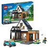 LEGO 60398 City Casa Familiar y Coche Eléctrico, Kit Modelo Modular de Casa Moderna de Muñecas para Construir con Coche de Juguete y un Cachorrito, Juguetes para Niños y Niñas a Partir de 6 Años