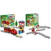 LEGO 10874 DUPLO Treno a Vapore, Set Costruzioni Push & Go & 10882 DUPLO Binari Ferroviari, Giochi per Bambini e Bambine in Età Prescolare con Mattoncino