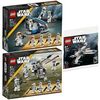 BRICKCOMPLETE Lego 75359 75359 Ahsokas Clone Trooper de la 332ª Compañía Battle Pack, 75345 501st Clone Troopers Battle Pack & 30654 X-Wing Starfighter