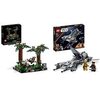 LEGO 75353 Star Wars Verfolgungsjagd auf Endor – Diorama Set, Rückkehr der Jedi-Ritter mit Luke Skywalker & 75346 Star Wars Snubfighter der Piraten Set