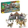 LEGO Jurassic Park Bezoekerscentrum: T. Rex & Raptor aanval, Set met 2 Speelgoed Dinosaurussen, Dino Skelet en 6 Minifguren, Cadeau voor Jongens, Meisjes en Tieners, 30e Verjaardag Collectie 76961