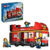 LEGO City Le Bus Rouge à Deux Étages, Car Jouet, Véhicule pour Enfants Garçons et Filles dès 7 Ans, Cadeau de Fêtes ou d’Anniversaire, 5 Personnages Dont Un Bébé et Une Poussette 60407