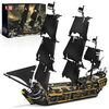 Mould King 13199 Piratenschiff Bausteine, 3180 Teile Groß Black Pearl Segelschiff MOC Modellbausatz Klemmbausteine für Erwachsene