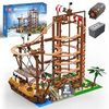 Mould King 11013 Montaña Rusa Juego de construcción de parque de atracciones, MOC Parque de Atracciones Modelo con Montaña Rusa y Barco Pirata, Regalo para Niños Colecciones Adultos (2174 piezas)