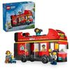 LEGO City Red Double-Decker Sightseeing Bus Toy Vehicle Set, Birthday Gift for 7 Year Olds, London Bus, for Kids, Double-Decker Bus Toy, 5 Characters Including a Baby and Stroller, 60407