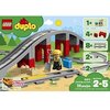 LEGO 10872 DUPLO Town Train Bridge and Tracks Toy for Kids, Building Bricks Set with Horn Sound Action Brick, Trains Rails Extension Set