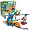 LEGO 10875 DUPLO Town Cargo Train Set with Sound & Light, Direction & Stop Action Bricks, Push & Go Motor and Moving Crane Toy, Gifts for 2 - 5 Year Old Boys & Girls