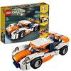 LEGO 31089 Creator Sunset Track Racer, Sports Race Car and Speed Boat 3 in 1 Building Set, Vehicle Toys for Kids 7 Years Old and Older
