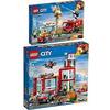 LEGO® City 2er Set 60214 60215 Feuerwehreinsatz im Burger-Restaurant + Feuerwehr-Station