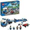 LEGO 60244 City Policía: Camión de Transporte del Helicóptero, Set de Construcción para Niños 5 años