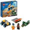 LEGO City Nitro Wheels Team Acrobatico, Playset con Quad ATV, Motocicletta e Rampa di Lancio con Fiamme, 60255