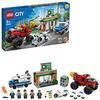 LEGO 60245 City Policía: Atraco del Monster Truck con Vehículos y Camiones, Juguete para Niños 5 Años con Banco y Bloque Magnético