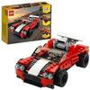 LEGO 31100 Creator 3-In-1 Sportwagen Spielzeug Set mit Spielzeugauto, Flugzeug und Hot Rod, Spielzeug aus Bausteinen, für Jungen und Mädchen ab 6 Jahre