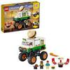 LEGO 31104 Creator 3en1 Monster Truck Hamburguesería, Tractor y Todoterreno, Camión de Juguete para Niños 8 Años