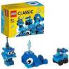 LEGO 11006 Classic Creative Blue Bricks Starter Set, Preschool Learning Toys for Kids 4+ Year Old, with Toy Whale, Train and Robot