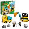 LEGO 10931 DUPLO Town Truck and Tracked Excavator Construction Vehicle Toy for Toddlers 2 - 4 Years Old Girls and Boys, Fine Motor Skills Development