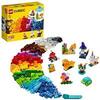 LEGO 11013 Classic Creative Transparent Bricks Building Set with Animals including Lion, Bird and Turtle, Toys for Kids 4+ Years Old