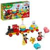 LEGO 10941 Duplo Disney Tren de Cumpleaños de Mickey y Minnie, Tren de Juguete para Niños, Pastel y Globos de Decoración, Regalos para Semana Santa