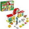LEGO 10951 DUPLO Town Maneggio, Fattoria Giocattolo con 2 Pony, Set per Bambini dai 2 Anni in Su, Accessori per la Cura degli Animali