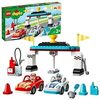 LEGO 10947 DUPLO Town Auto da Corsa, Set Macchine Giocattolo, Costruzioni Creative con Automobili Push and Go, Giochi per Bambini dai 2 Anni in su