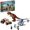 LEGO 76941 Jurassic World Verfolgung des Carnotaurus Spielzeug mit Helikopter und Pickup für Jungen und Mädchen ab 7 Jahren Dinosaurier Geschenkidee