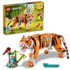 LEGO 31129 Creator 3en1 Tigre Majestuoso, Oso Panda o Pez, Set de Animales de Juguete para Construir, Juego Creativo, Ideas, Reyes