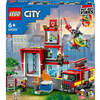 LEGO City Fire Caserma dei Pompieri, con Garage, Camion ed Elicottero Giocattolo, Set per Bambini di 6+ Anni, 60320