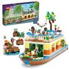 LEGO 41702 Friends Hausboot, Spielzeugboot für Jungen und Mädchen ab 7 Jahren mit Garten, 4 Mini-Puppen und Tierfigur, von Natur inspiriertes Geschenk
