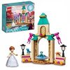 LEGO 43198 Disney Frozen Patio del Castillo de Anna, Juguete de Princesas Construible con Mini Muñeca y Vestido de Diamante