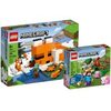 Lego Minecraft Set - Die Fuchs-Lodge 21178 + Der Hinterhalt des Creeper 21177, Bauset für Kinder ab 8 Jahren