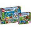 Lego Minecraft Set - Das Wächterduell 21180 + Der Hinterhalt des Creeper 21177, Bauset für Kinder ab 8 Jahren