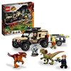 LEGO 76951 Jurassic World Trasporto del Piroraptor e del Dilofosauro, Dinosauro Giocattolo e Fuoristrada, Giochi per Bambini e Bambine dai 7 Anni in su