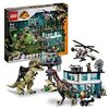 LEGO 76949 Jurassic World Ataque del Giganotosaurio y el Therizinosaurio, Dinosaurios de Juguete, Set de Construcción con Helicóptero, Idea de Regalo