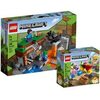 Lego Set - Minecraft Die verlassene Mine 21166 + Minecraft Das Korallenriff 21164, ab 7 Jahren