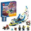LEGO 60355 City Misiones de Investigación de la Policía Acuática, Juguete Digital Interactivo de Aventuras, Lancha Motora, Regalo Niños de 6 Años