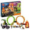 LEGO 60339 City Stuntz Pista Acrobática con Doble Rizo, Monster Truck y Motos de Juguete, Set de Construcción, Regalos Navideños, Reyes Magos