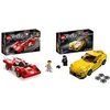 LEGO 76906 Speed Champions 1970 Ferrari 512 M Sports Red Race Car Toy & 76901 Speed Champions Toyota GR Supra Collectible Sports Car Toy Building Set with Racing Driver