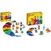 LEGO 11013 Classic Creative Transparent Bricks Building Set with Animals including Lion & 11017 Classic Creative Monsters, 5 Mini Build Monster Toys, Bricks Box Building Set for Kids 4 Plus Years Old