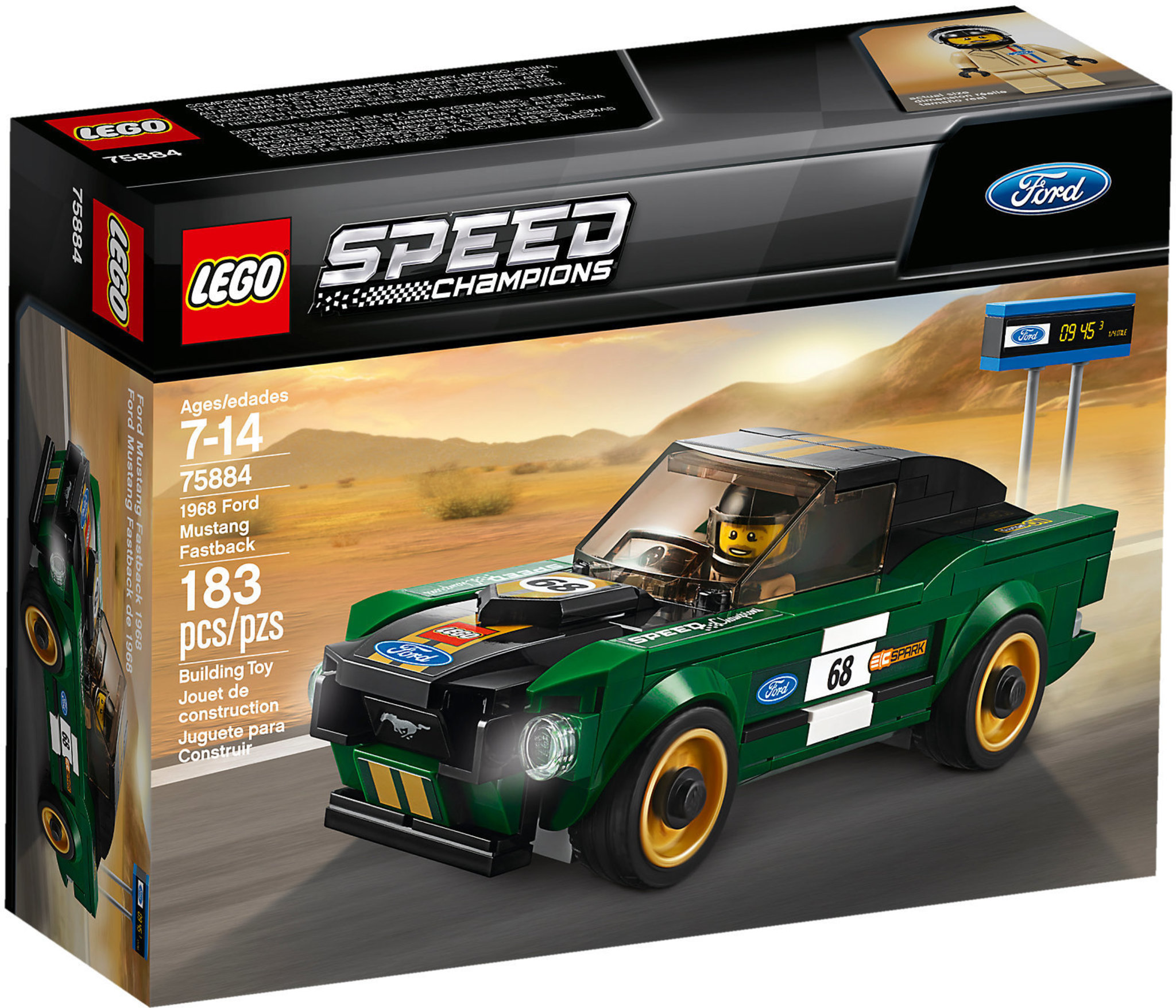 January Still straw LEGO Speed Champions 75884 - 1968 Ford Mustang Fastback | Mattonito