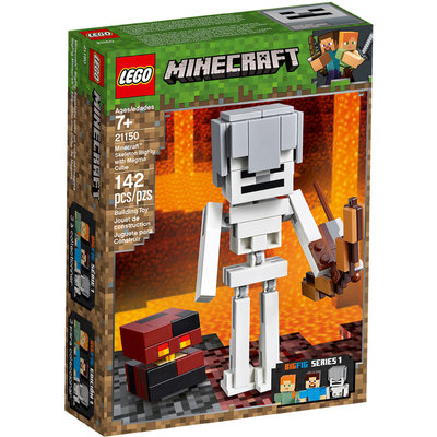 Bigfigurine Minecraft Squelette Avec Un Cube De Magma