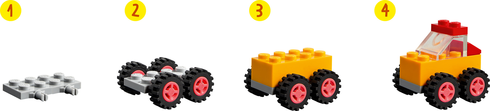 LEGO, 1 kg di Pezzi in Colori Assortiti, con mattoncini, Ruote, Pannelli,  finestre