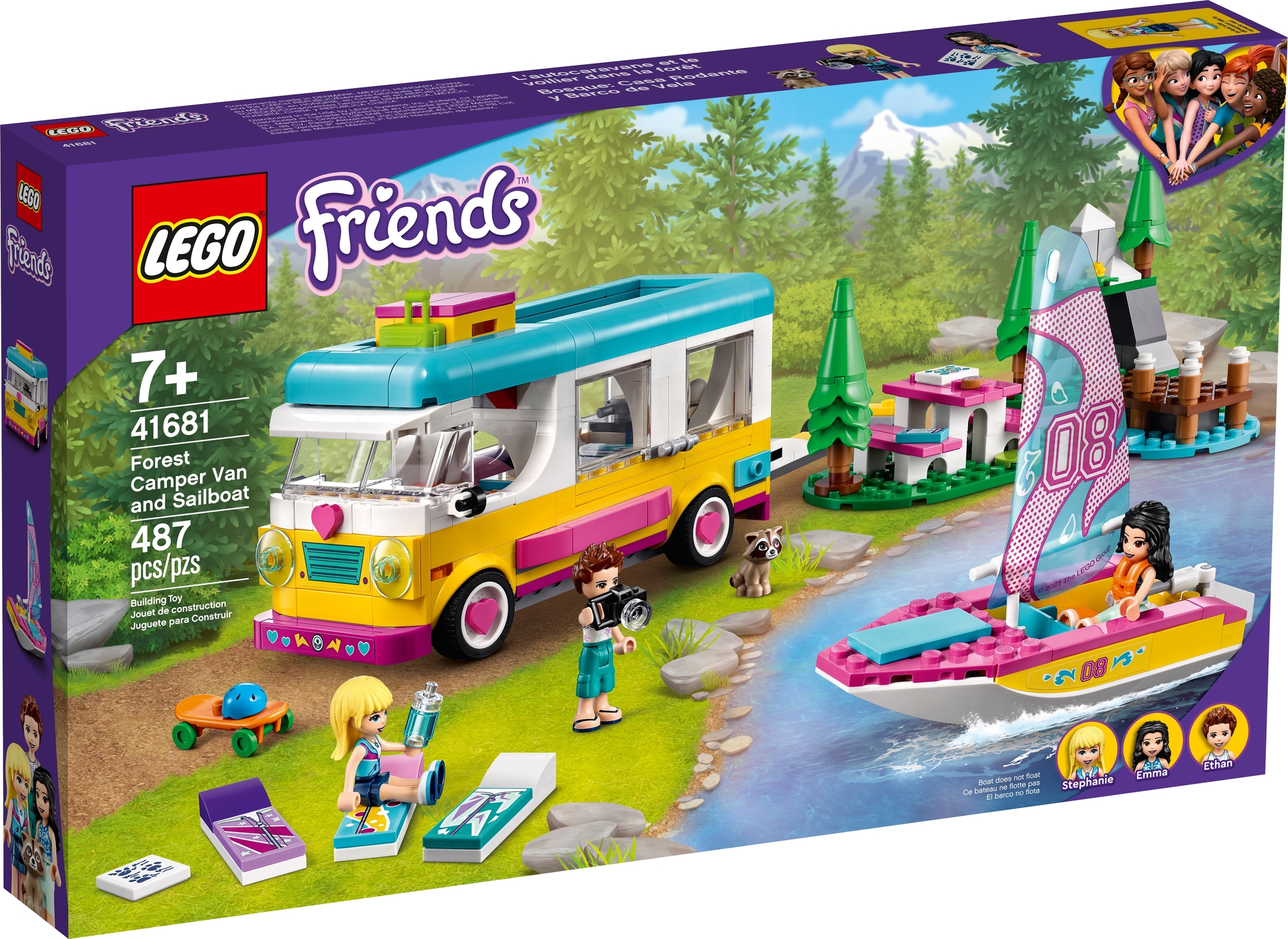 LEGO Friends 41681 - Le Camping Car Et Le Voilier De La Forêt