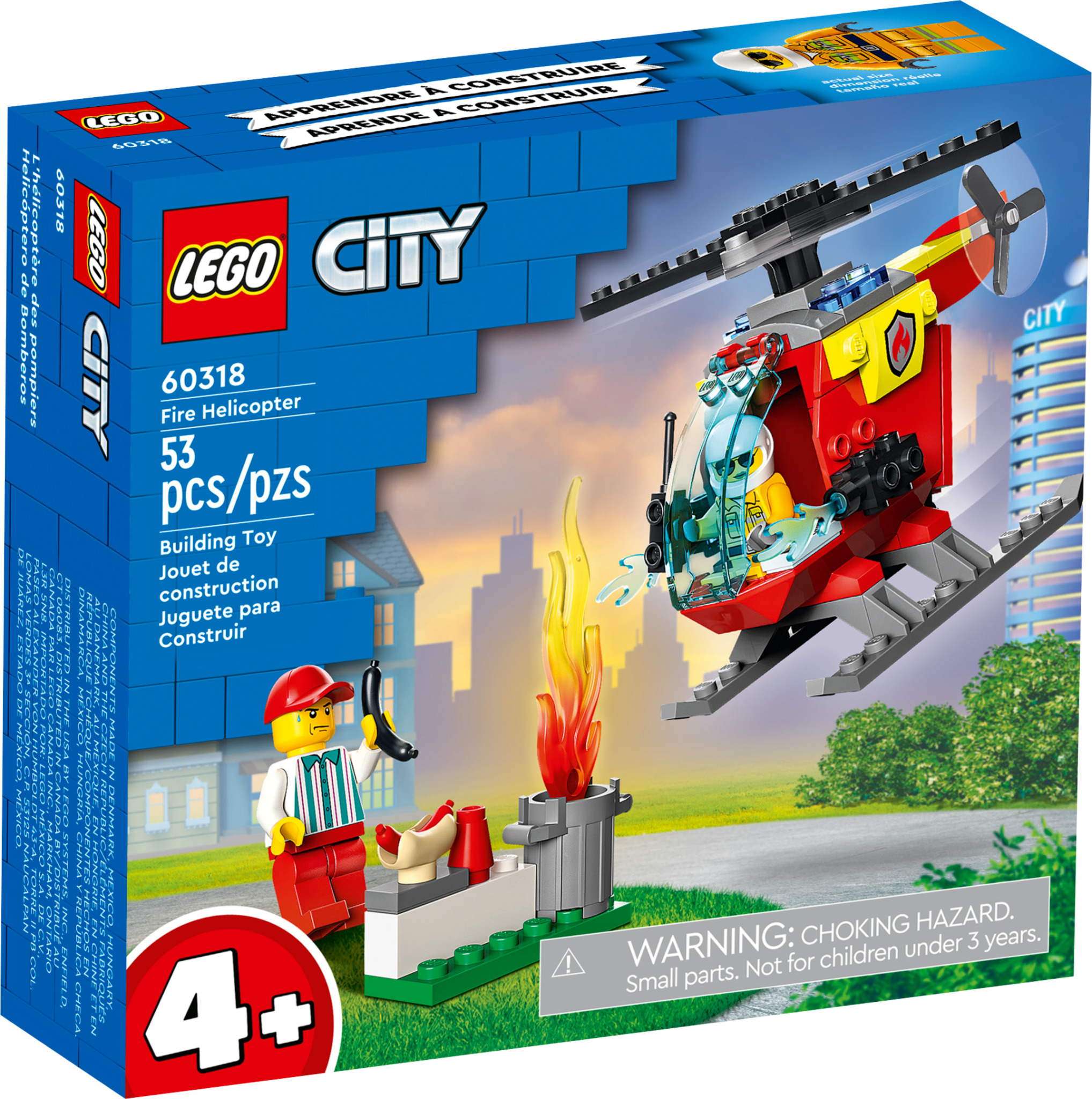LEGO City Fire Elicottero Antincendio con 2 Minifigure