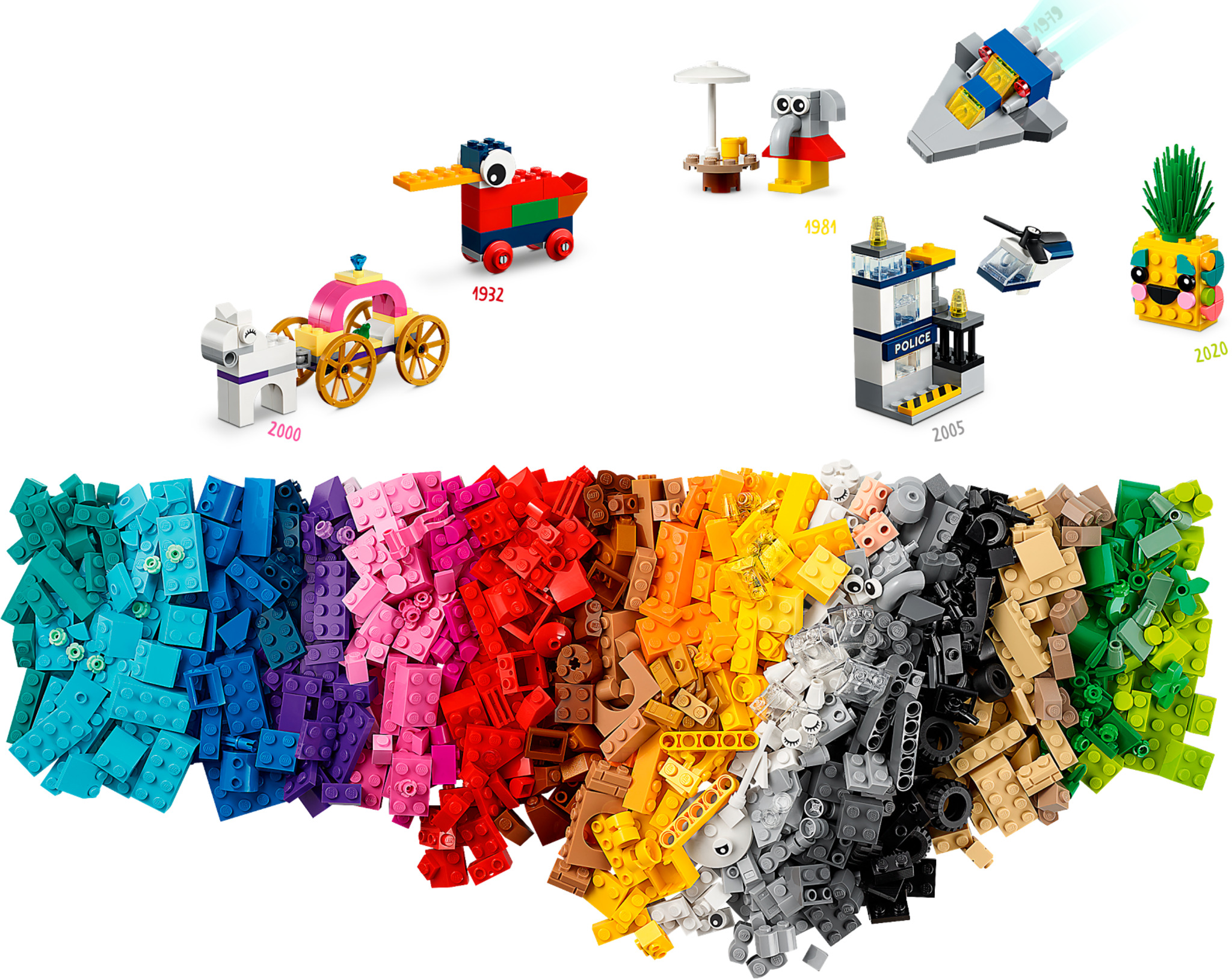 LEGO 90 Anni di Gioco Scatola con Mattoncini Colorati per