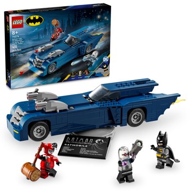 Batman Con Batmobile Vs. Harley Quinn E Mr. Freeze