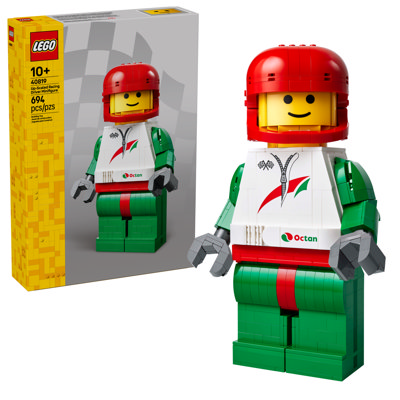 Grande Minifigure Di Pilota Da Corsa
