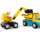 Camion Da Cantiere E Gru Con Palla Da Demolizione